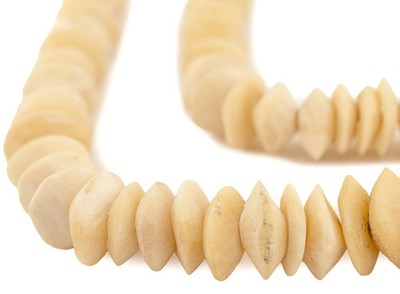Graduated Camel Bone Saucer Beads 17-27mm Nigeria African White Large Hole