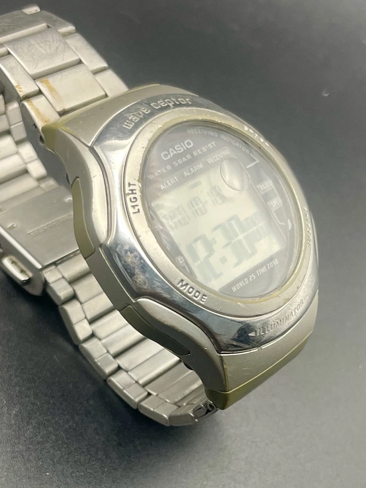 CASIO Wave Captor World Time Light Date Alarm Stainless Steel Quartz - image 3 of 4