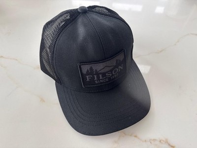 Filson Oil Finish Tin Cloth Logger Mesh Cap Black Cotton Trucker