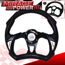 320mm Steering Wheel Pvc Leather Black Typer Horn Button Logo