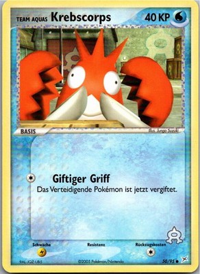 Pokémon Krebscorps 50/95 EX Team Magma vs Team Aqua 2005 Deutsch