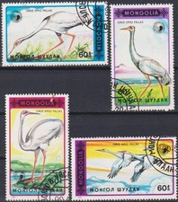 Used stamps Fauna Birds Cranes 1990 from Mongolia  avdpz