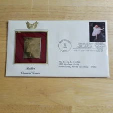 Ballet Classical Dance 22kt Gold Replica Stamp 1st Day Issue w/card