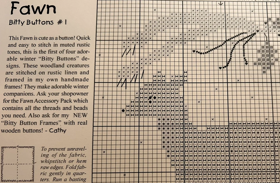 Fawn Bitty Buttons #1 Cross Stitch - The Victoria Sampler - Image 3 of 3