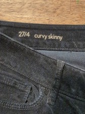 LOFT Curvy Skinny Pants Women  s Size 4 Black Corduroy Mid Rise Stretch Soft Cute