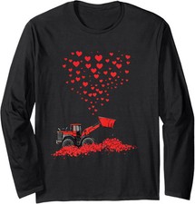 Valentines Day Construction Trucks Funny Day Design Long Sleeve Tshirt