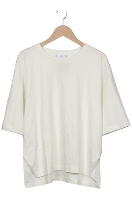MANGO T-Shirt Damen Shirt Kurzärmliges Oberteil Gr. S Baumwolle Crem... #napr8jd