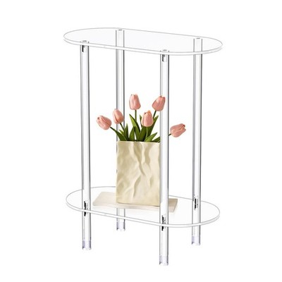 Modern Clear Acrylic Narrow Side Table for Small Spaces, 15.55'' L x 7.87'' W x...