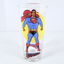 1976 DC Comics SUPERMAN Pepsi Collector Super Series Glass Tumbler Cup Drinkware