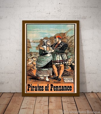 Pirates of Penzance Vintage Musical Poster
