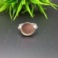 925 Sterling Silver Plated 9mm Round Bezel Cup Ring Blank DIY Jewelry Supplies