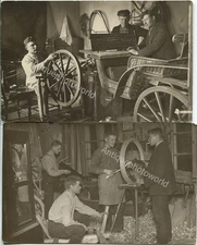 Horse carriage repair shop 2 antique photos