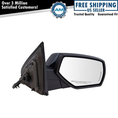 Mirror Power Fold Heat Memory Signal Puddle Smooth Black Right RH for GM Pickup