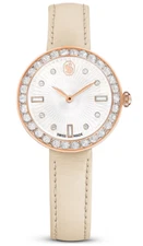 Swarovski Certa watch Swiss Made, Beige Leather Rose gold-tone finish 5672968