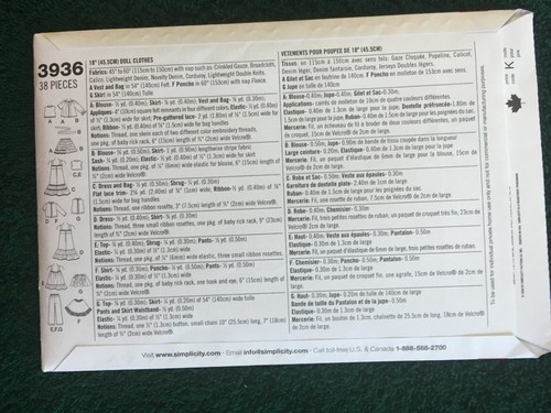 Simplicity Doll Patterns ~ All Patterns are Size 18 * ~ * ~ * ~ * ~ Listing 1478 - Picture 93 of 113