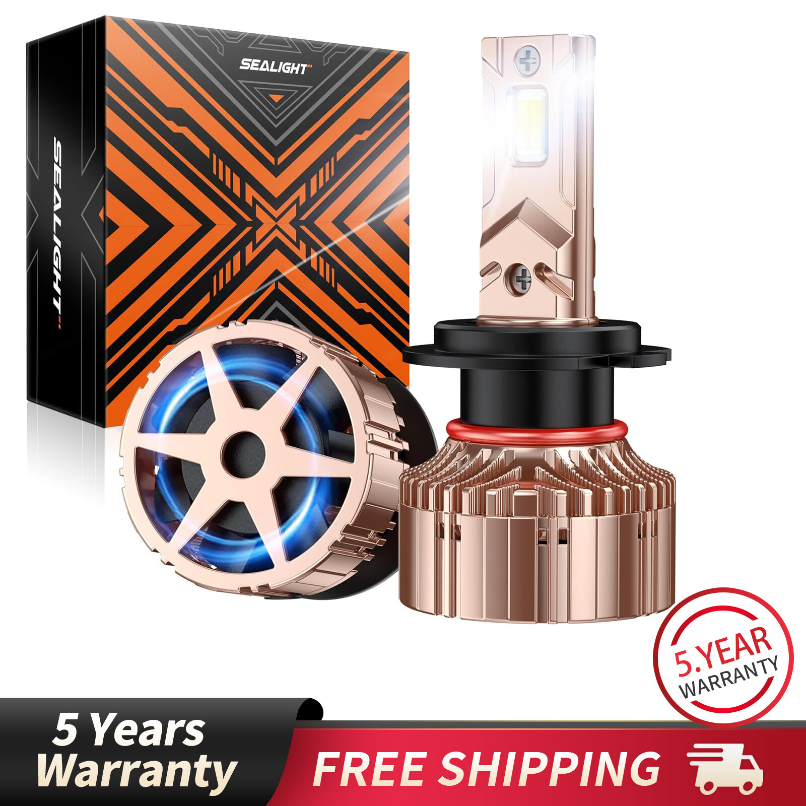 SEALIGHT X6S H7 Bulbs Focused Beam Bulbs LED Car Lamps Plug and Play 2Pcs