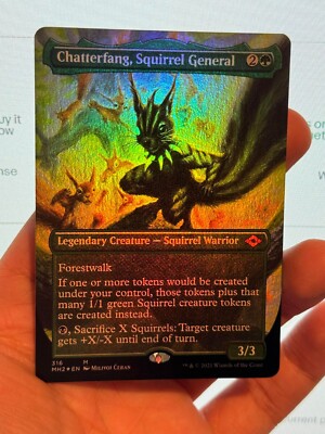 1X FOIL Chatterfang, Squirrel General BORDERLESS MINT MTG MH2 Modern Horizons 2