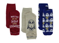 Paquete de 3 pares de calcetines tobilleros Harry Potter Hedwig para jóvenes/mujeres talla 4-10