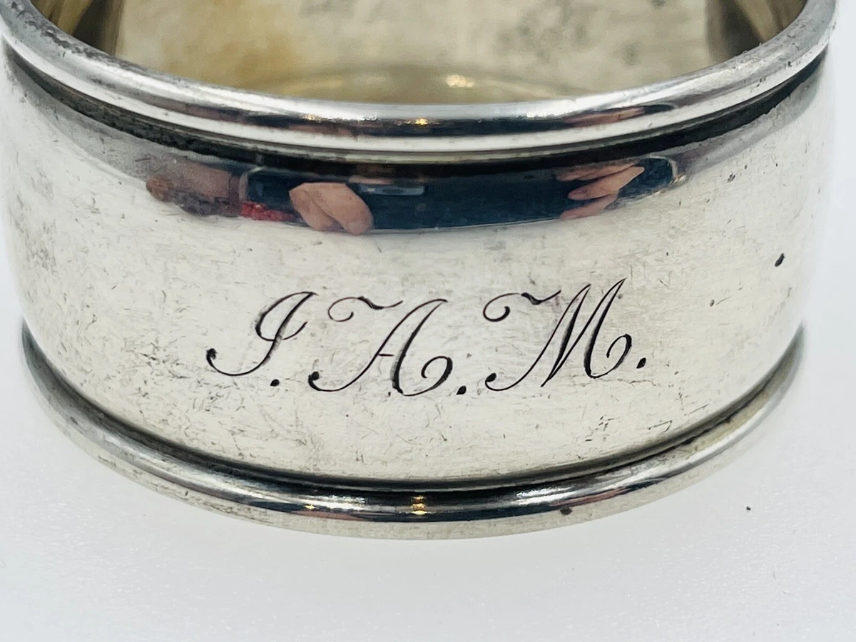 Tiffany Co. Antique Sterling Silver Monogrammed Napkin Ring eBay
