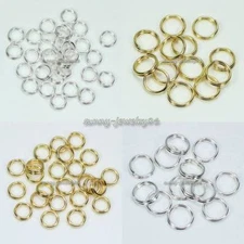 Wholesale!1000pcs 4,5,6,7,8,10mm Metal Double Split Jump Rings Silver/Gold Plt
