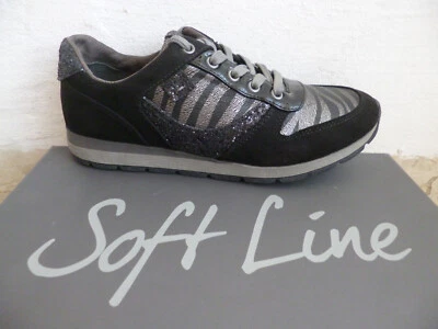 Soft Line by Jana Schnürschuhe Sneaker Sneakers Halbschuhe Schuhe schwarz