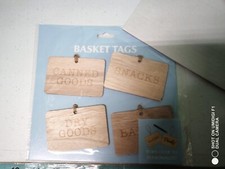 NEW Kitchen Pantry Hanging wood printed baske...