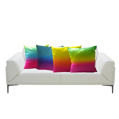 Kissenbezüge 18x18 4er Set bunt, Dekokissen eckig, Bezüge Schlafsofa