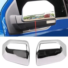 For 15 16 17 18 19 20 Ford F150 Top Half Chrome Side Mirror Covers Overlay F-150