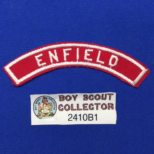 Boy Scout RWS Red White Half Community Strip Enfield Patch 2410B1