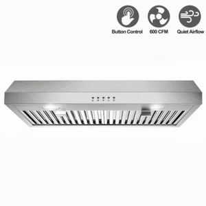 30in Cuisine sous le capot de la gamme Cabinet 600CFM Acier inoxydable 3-Speed LED du ventilateur
