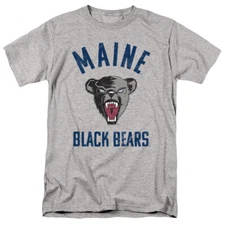 University of Maine Adult T-Shirt Black Bears Logo, Athletic Heather, S-5XL