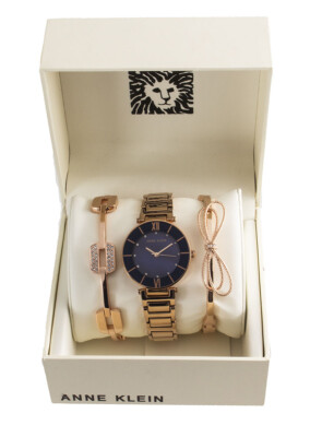 Anne Klein Navy and Gold Watch Set Anne Klein New York Ladies Blue Lapis Bracelet and Watch Set  main image 3