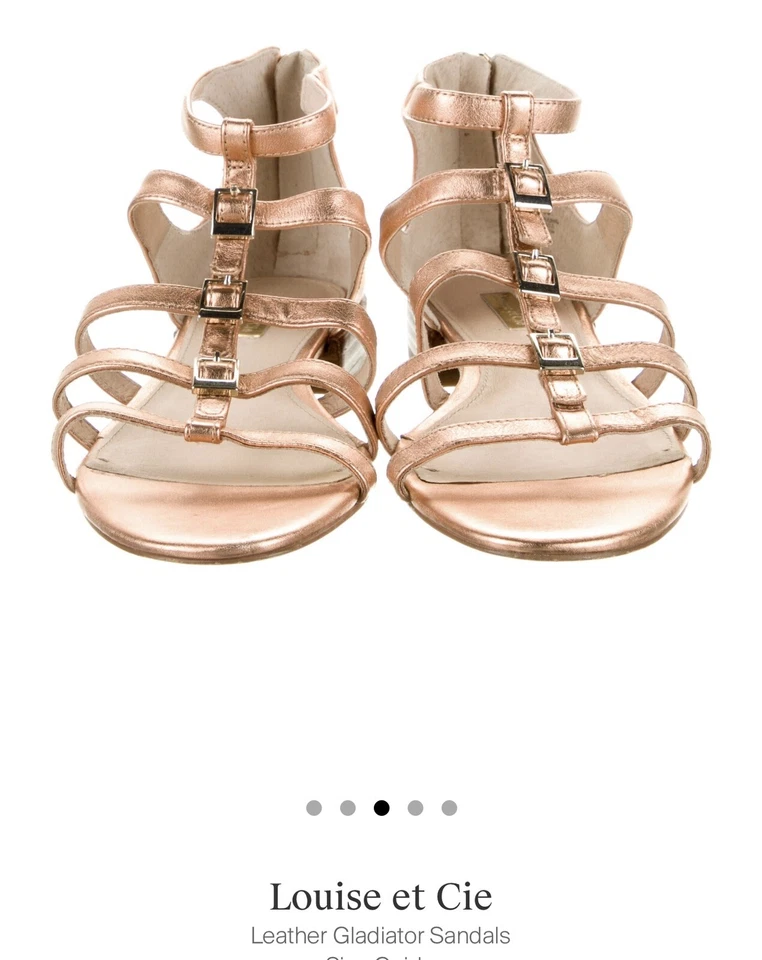 Sandalias Louise et Cie Aria Gladiador Para Mujer EE. UU. 7.5 Cuero Dorado Foto 3 de 4