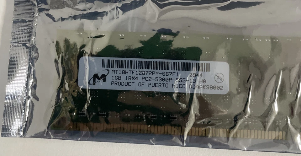DDR2 ECC RAM 1GB PC2-5300P-555-13-H0 405475-051 - Image 3 of 4