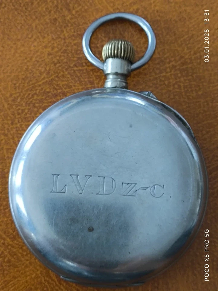 П.Буре Paul Buhre Ferrocarril Letón Metal Poсket Reloj 55mm Funcionando Foto 3 de 4