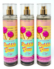 NEW 3 BATH  BODY WORKS BUBBLE GUM POP FINE FRAGRANCE MIST 8 FL OZ BODY SPRAY