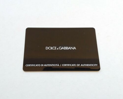Dolce &amp; Gabbana Guarantee Warranty Card - Unwritten