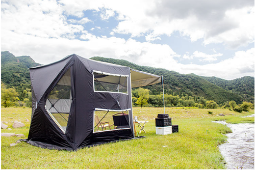 Universal SUV Camping Tent Shelter Car Sun Canopy 4 Person Japanese Black Basic - Picture 2 of 17