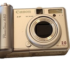Canon PowerShot A60 2.0MP Digital Camera Silver Flash Zoom Lens Case PLEASE READ