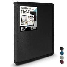 Dunwell 11x14 Art Portfolio Binder - (Black) Large Portfolio Folder for Artwo...