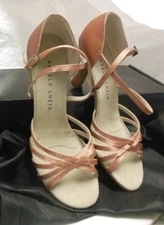 NEW/box Angelo Luzio Tstrap Ballroom Shoe Black 100L "Rita" 3" heel Amanda