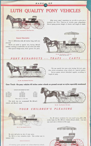 c1895 fold-down PONY CARRIAGES catalog ~ LUTH CARRIAGE CO., CINCINNATI ~ Scarce!