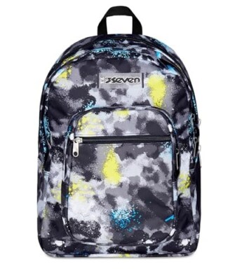 Seven School Backpack Freethink Black Yellow Double Compartment With PC