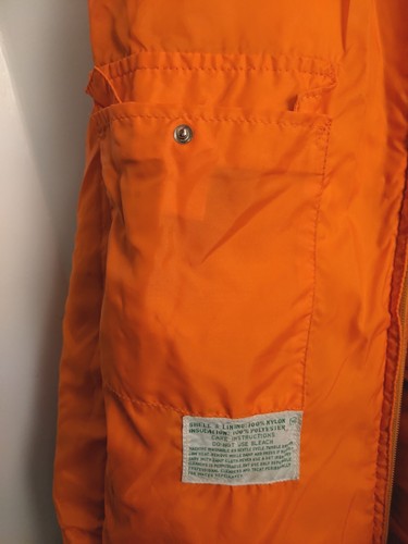 1970s Skyr Retro Scandia Orange Blue Stripe Ski Jacket Coat Men's Med. - Repairs - Picture 10 of 14