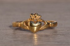 Yellow Gold Claddagh Ring with Adjustable Shank