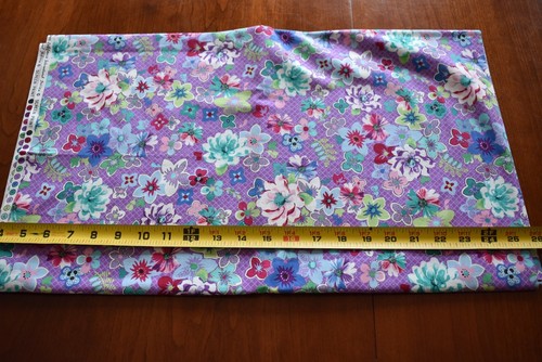 21" Long, Colorful Floral on Lavender Quilt Cotton, Hoffman, "Anisa", N2813 - Picture 3 of 5
