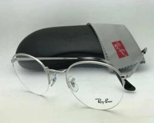 New RAY-BAN Rx-able Eyeglasses RB 3947V 2501 51-22 145 Round Semi Rimless Silver