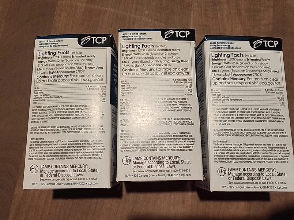 (3) TCP SpringLamp Compact Fluorescent Light Bulb 18W=75W 1200 Lumens 2700K - Image 3 of 4