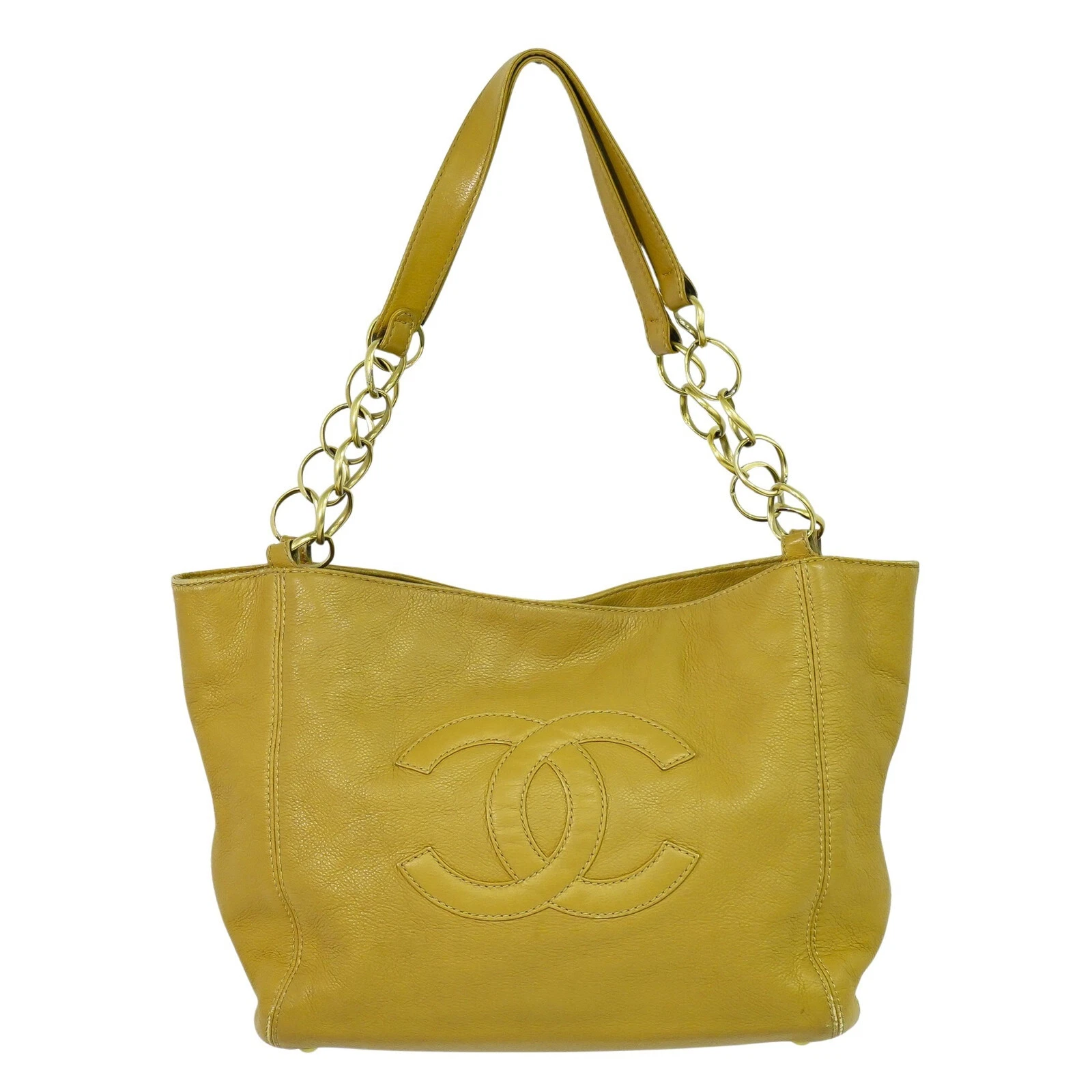 Borsa a tracolla CHANEL CC in pelle beige oro