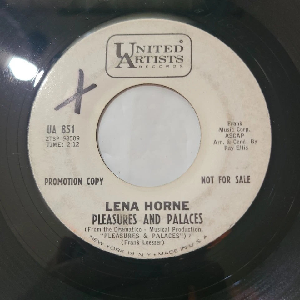 Lena Horne ~Feeling Good/ Pleasures and Palaces ~United Artists Promo 45 Record - Image 4 of 4